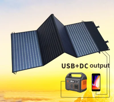 USB 출력을 갖춘 100W 접이식 휴대용 태양열 충전기